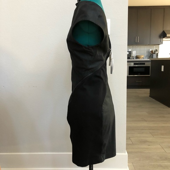 Helmut Lang Paper Leather Black Dress - Picture 4 of 9
